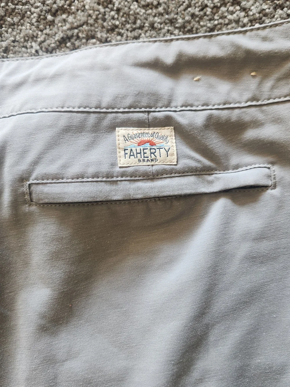 Faherty Light Gray Flat-Front Shorts